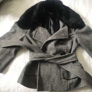 Bebe Winter Coat with Fur, Size Small